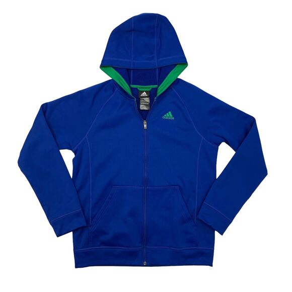 Adidas Hoodie Boys XL Extra Large Surf Fleece Lined Full Zip Long Sleeve Pockets - Picture 1 of 12